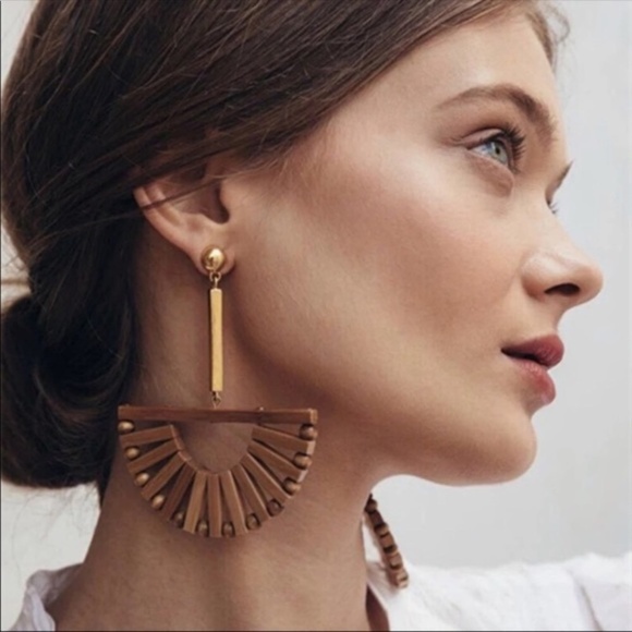 Anthropologie Jewelry - Half Windmill Bamboo Earrings